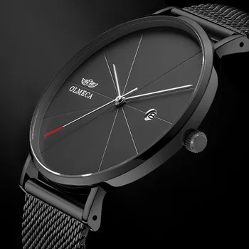 

Black Watch Men 2019 Top Brand Luxury Quartz Watch Ultra Thin Steel Mesh Man Wristwatch Date Waterproof Clock Male Reloj Hombre