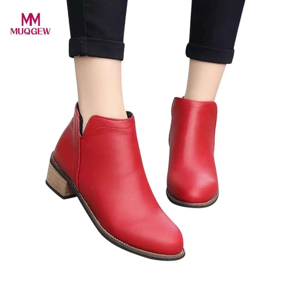 Модные женские ботинки для мартини Shose из искусственной кожи зимние теплые