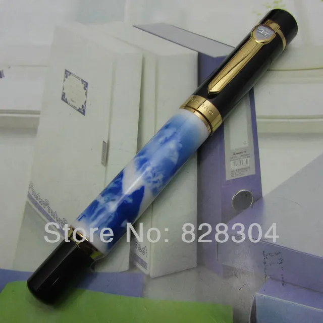 

Wholesale Jin Hao feel heavy medium nib fountain pen blue and white pattern Free Shipping