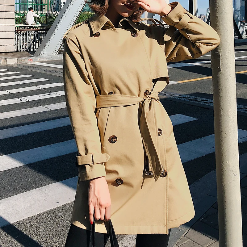 

2019 spring coat women's new fashion windbreaker women's casual long coat thin section sobrutudo women's autumn women's coat