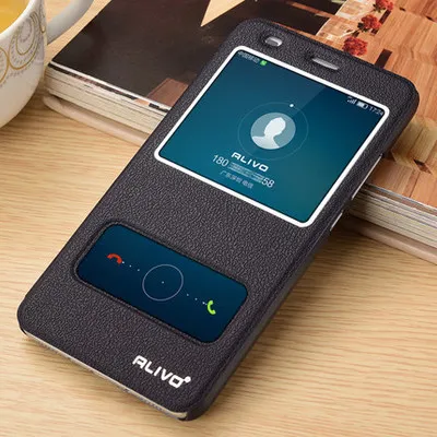 

For Huawei Honor 6C Pro Case 5.2 Luxury Answer View Window Stand Cover For Huawei Honor 6C Pro Cover Flip Leather Phone Case #VA