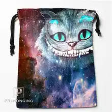 Пользовательские галактики кошка мешки Drawstring печати для хранения мода путешествия мини-сумка Плавание Пеший Туризм игрушки мешок Размеры 18x22 см#171208-03