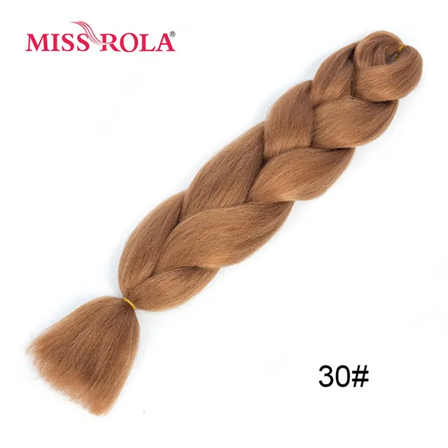 Miss Rola, 24 дюйма, огромные косички, синтетические волосы для наращивания, 1 тон, 100 г, высокотемпературное волокно, вязанные крючком косички для волос, 29 цветов - Цвет: 30