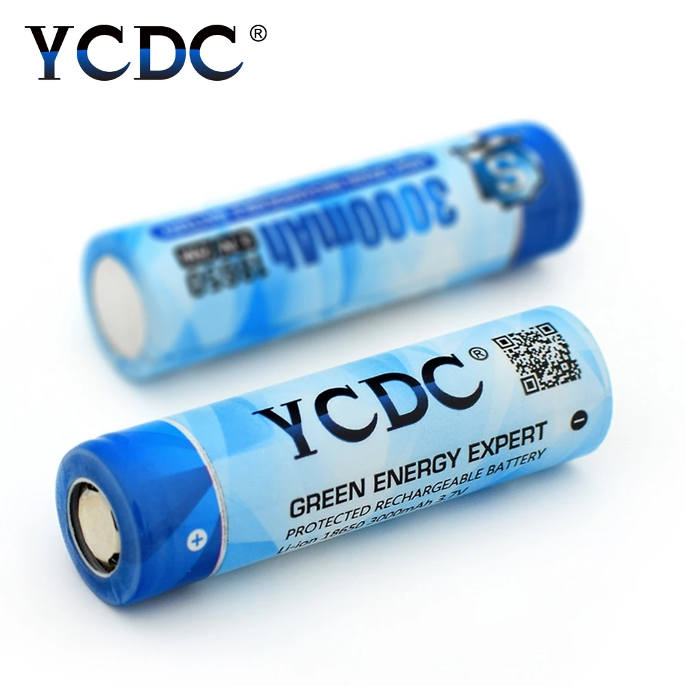 YCDC 2-20 шт 18650 литий-ионная аккумуляторная батарея 3000mAh 3,7 v 20A разрядка высокодренажные литиевые батареи для электронной сигареты