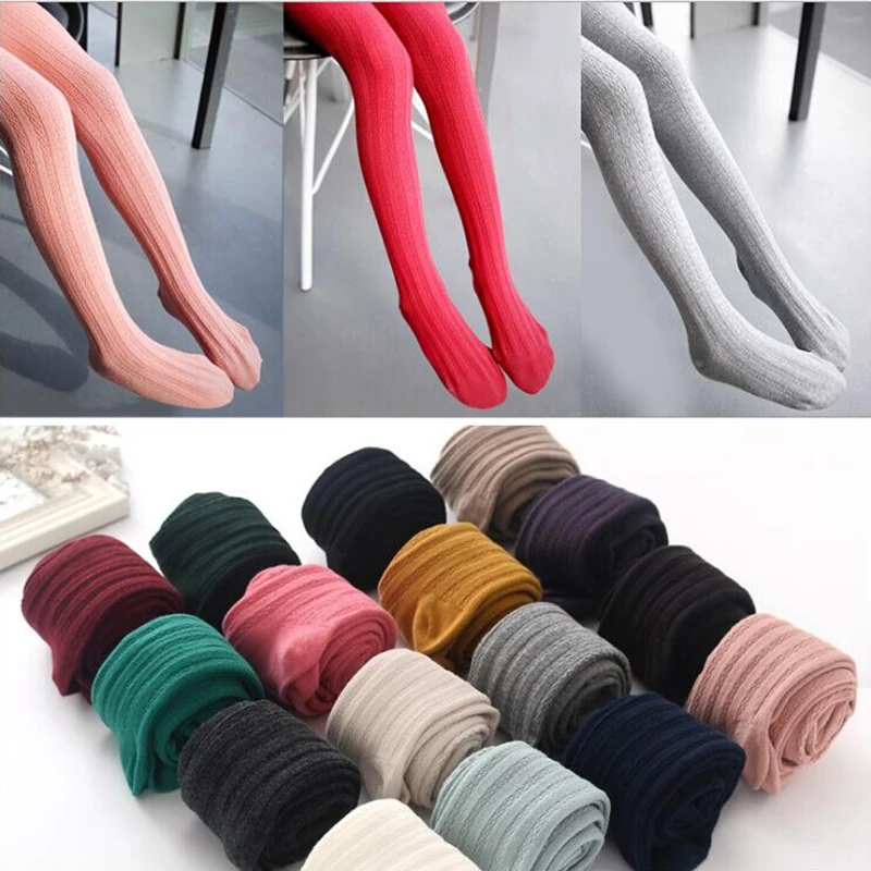 

Candy Color Pantyhouse Girl Tights Pantyhose Knitted Dance Tights Cotton Stockings Autumn Winter Stocking Children Clothing