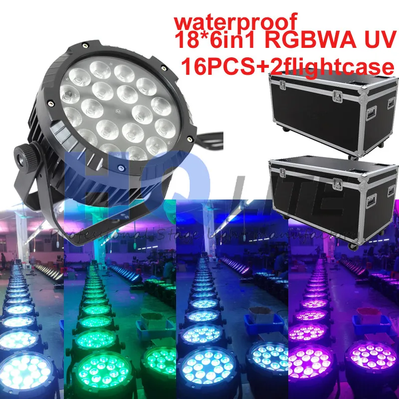 16 шт./упаковка водонепроницаемые чехлы 18 светодиодов RGBWA UV 6 в 1|Эффект освещения