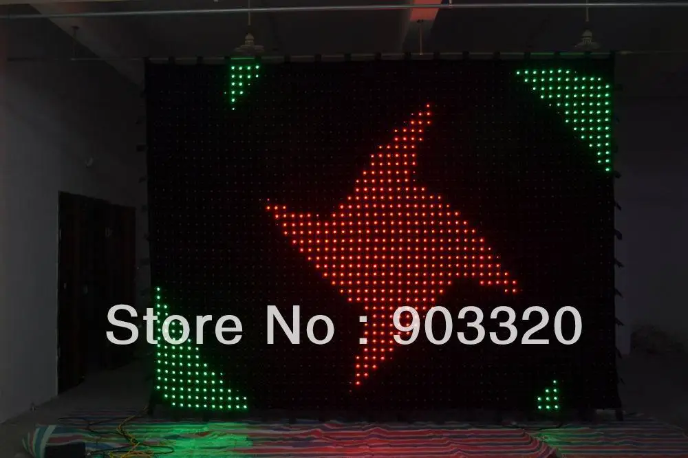 

New Upgrade Version P18 2M*3M SD Card Mode LED Vision Curtain With DMX And Remote Control Function,LED Video Curtain