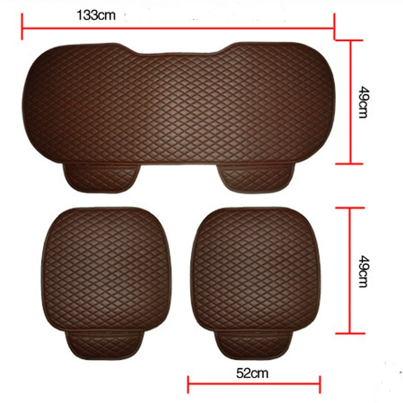 Универсальный кожаный чехол для сиденья автомобиля, передняя задняя подушка, водонепроницаемая защитная накладка, четыре сезона, противоскользящие аксессуары для интерьера