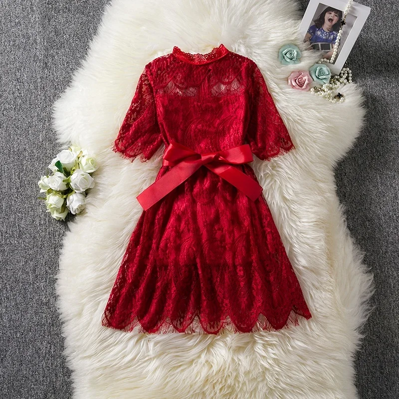 Кружевное платье для девочек Новинка года, вечерние платья принцессы для девочек детская одежда детские платья для девочек, элегантное платье vestido infantil