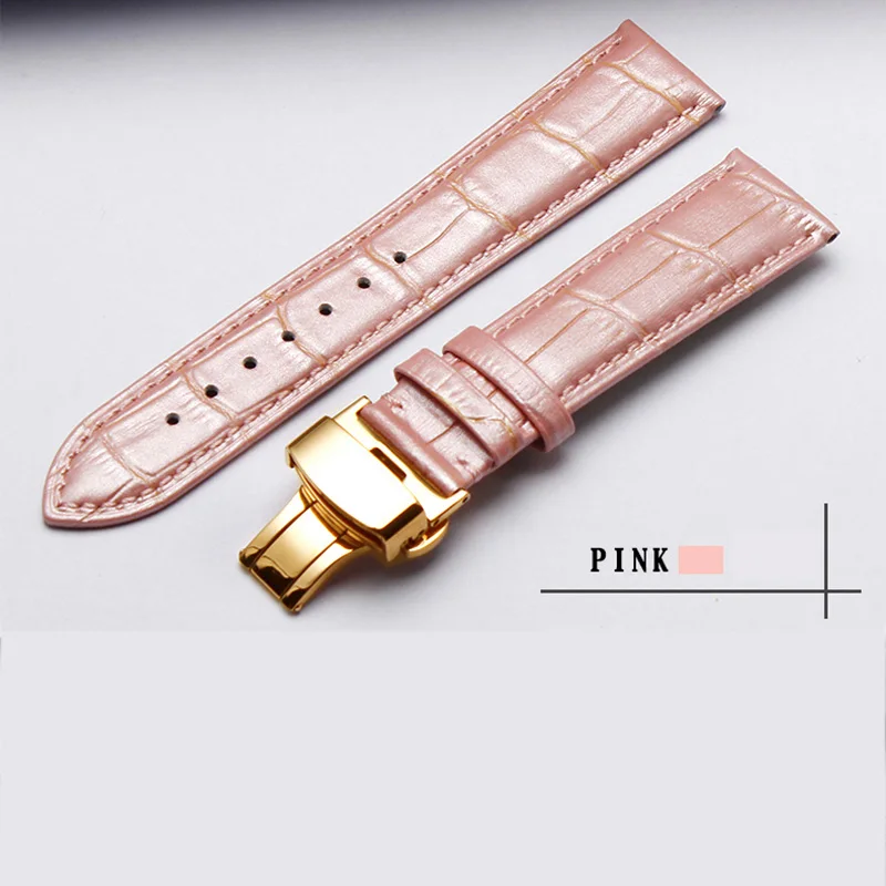 4 Кожаный ремешок для женщин Tissot seiko guess Casio A-rmani ремешок белый красный кожаный ремешок Женский браслет 12 14 16 18 20 22 мм - Цвет ремешка: 4
