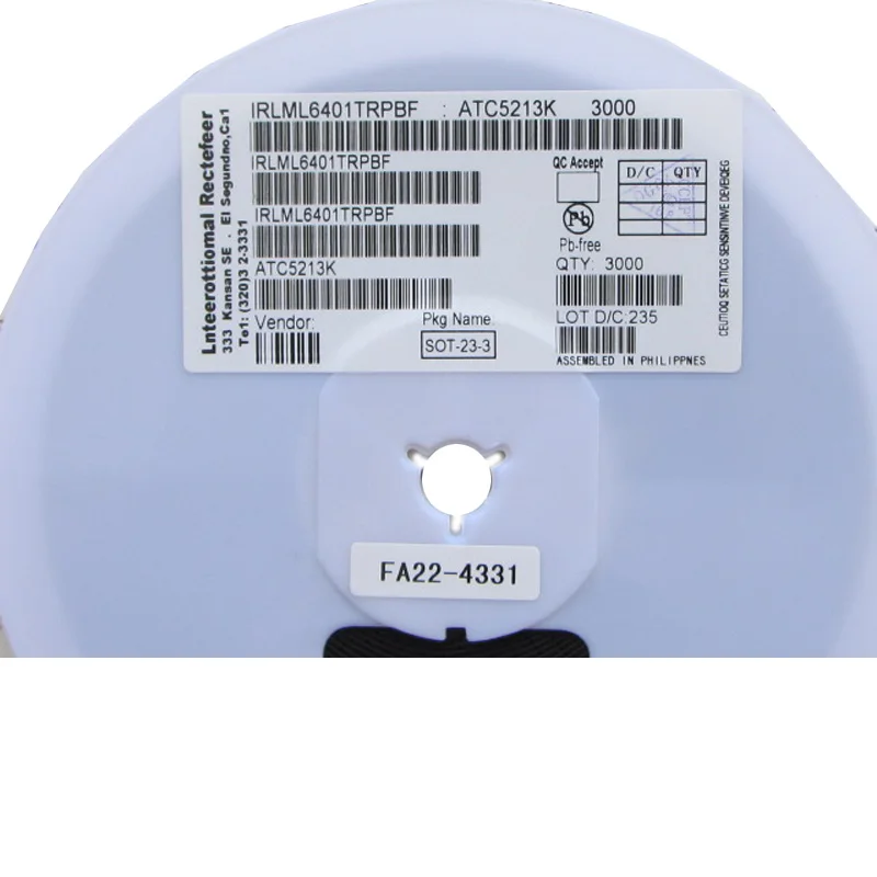 50 шт./лот SMD IRLML6401TRPBF полевой эффект Транзистор MOSFET P-Channel 12В/4.3A | Электронные