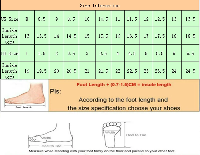 jordan size chart kids