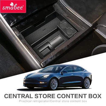 

Smabee Car central armrest box For Tesla MODEL 3 Interior Accessories Stowing Tidying Center Console Organizer Coin Storag BLACK
