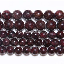 Натуральный камень B качество темно-красный гранат круглые бусины 1" нить 4 6 8 10 12 мм выбрать размер для изготовления ювелирных изделий