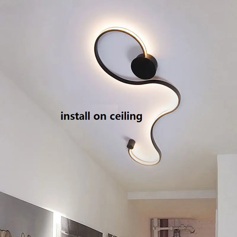 

Black&White Frame Modern LED Chandelier AC110V 220V LED Ceiling Chandelier Lighting Fixture For Living Room Bedroom Led Lustres
