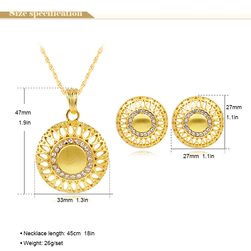 Sunny Jewelry Maxi Дубай ювелирные наборы для женщин колье серьги кулон сплав Циркон
