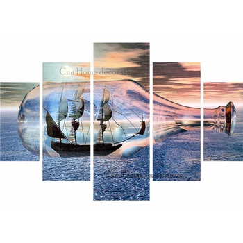 

Vase sailboat scenery 5D diy Needlework embroidery pattern resin diamond mosaic painting 3d cross stitch kits room decors RA2080