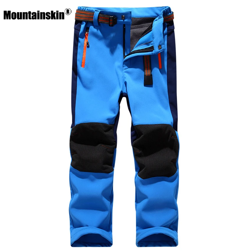Детские Зимние флисовые Походные штаны Mountainskin водонепроницаемые для молодежи
