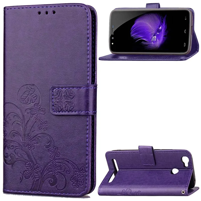 

BEFOSPEY Luxury Elegant Four Leaf Leaves Pu Leather Phone Case For Homtom HT50
