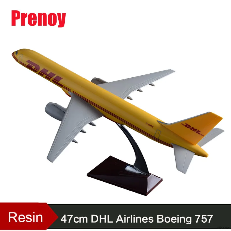 

47cm Resin B757 DHL Airlines Plane Model Boeing 757 Airplane Airways Static Airbus Model DHL Cargo Aircraft Collection Toys Gift