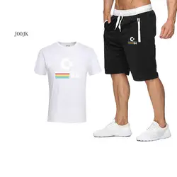 Мужская футболка + шорты, набор Commodore 64, брендовый принт, летняя спортивная одежда для фитнеса, 100% хлопок, модная повседневная одежда