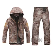 Открытый TAD тактическая охотничья мягкая оболочка водонепроницаемая куртка+ брюки набор Мужская армейская спортивная одежда военная походная куртка