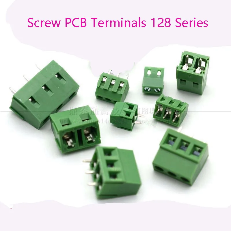 100pcs/lot Screw PCB Terminals FK128 5.0mm Iron Normal 2P