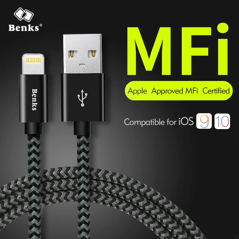 Benks MFi Lightning Cable USB Charging Cable For iPhoneXs Max Xs Xr X 8 7 6s Plus 5 5s se iPad 2.4A Fast Phone Charger Date Cord Benks MFi Lightning Cable USB Charging Cable For iPhoneXs Max Xs Xr X 8 7 6s Plus 5 5s se iPad 2.4A Fast Phone Charger Date Cord