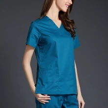 Медицинские скрабы для женщин Цвет Женская медицинская Униформа с короткими рукавами Скраб Униформа Набор Стоматологическая Больничная одежда ДОКТОР хирургический