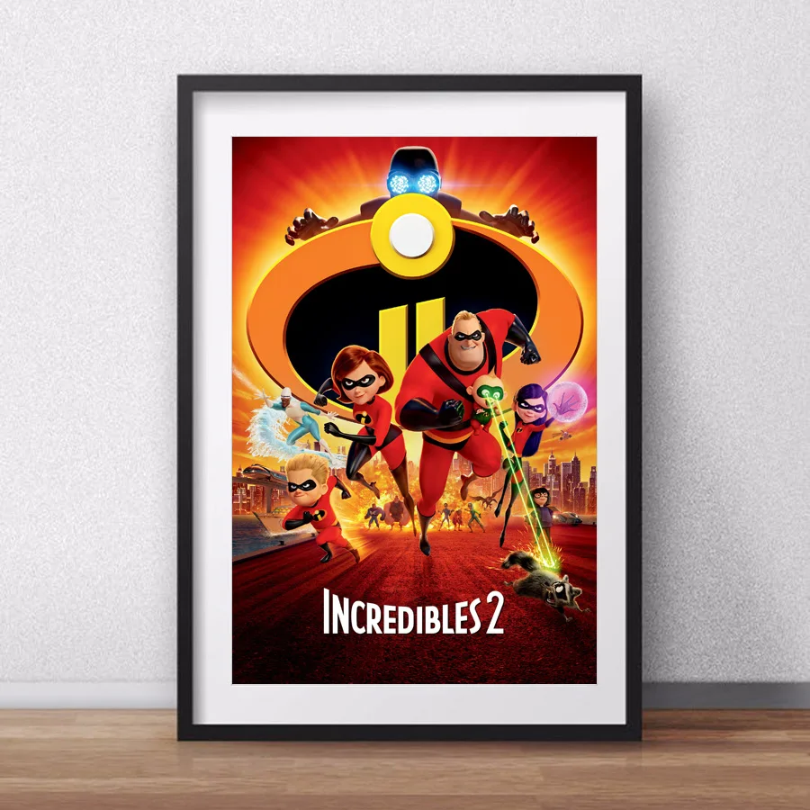 

Incredibles 2 (2018) Cartoon Movie Wall Art Posters Canvas Painting Silk Printed For Room Decor