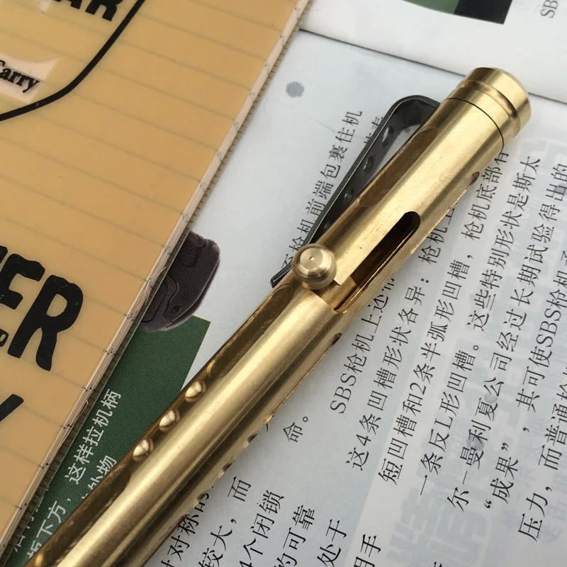 Gift Outdoor Tactical Bolt Brass Pen CNC Process Aluminum Alloy Self defense defense breaks windows to survive tactical pen EDC Gift Outdoor Tactical Bolt Brass Pen CNC Process Aluminum Alloy Self defense defense breaks windows to survive tactical pen EDC