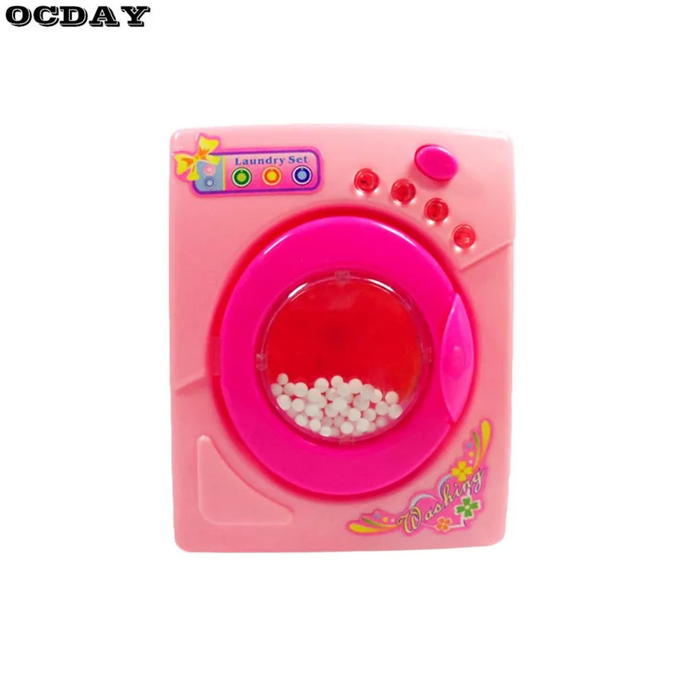 High Simulation Toys Electric Washing Machine with Light Sound Children Pretend Play House Toy Kids Home Appliance Toy Pink Hot