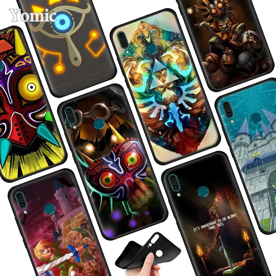 

The Legend of Zelda Black Case for Huawei Honor Y9 Y7 Y6 Y5 2019 (2018) Honor 10 20 Pro Enjoy 9E 9S Silicone Cover