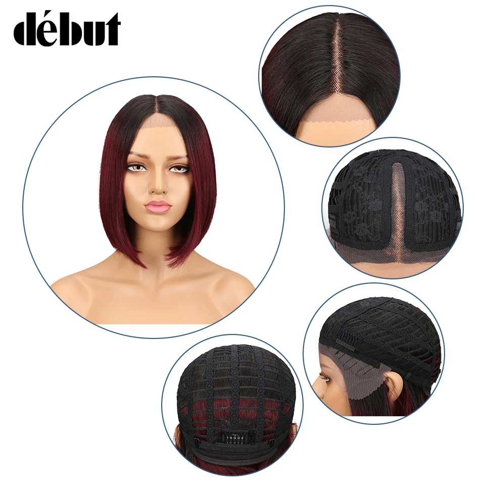 Debut Wig Human Hair Brazilian Straight Lace Front Human Hair Wigs Remy Short Bob Wigs For Black Women Ombre Cheap Lace Wig