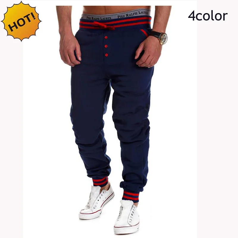 

HOT 2016 Outdoor Sport Casual Elastic Drawstring Ankle Banded Jogging Pants Mens GYM Running Traning Football Mens Sweatpants