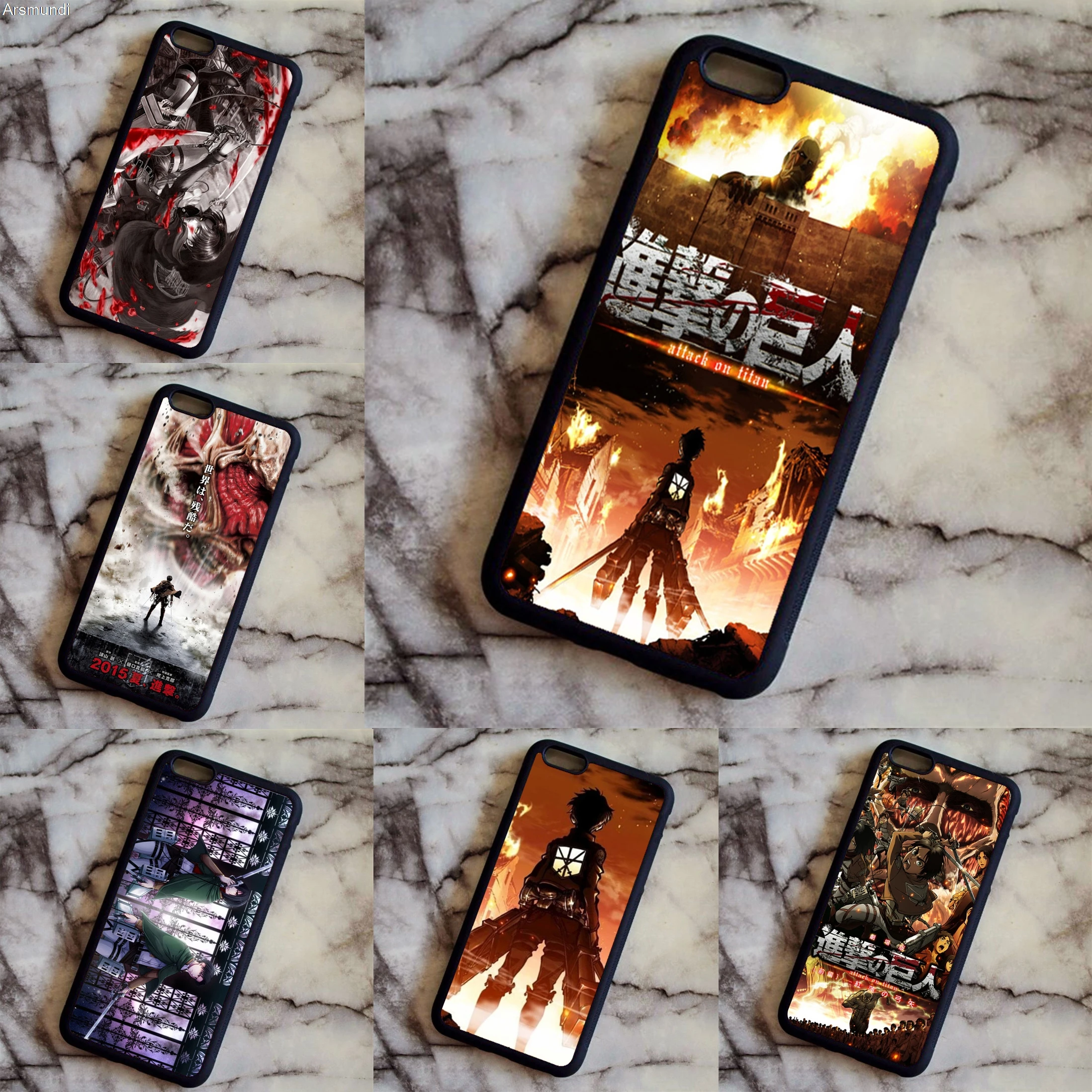 Arsmundi font b 2018 b font Attack on Titan Shingeki no Kyojin Phone Cases for font