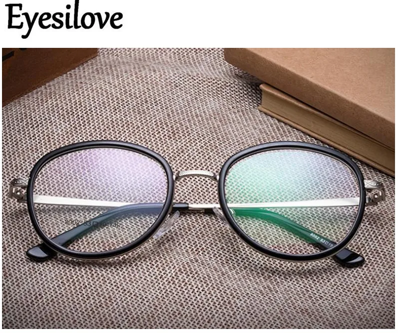 Eyesilove винтажные круглые ацетатные полноободные оптические оправы металлические оправы для очков для женщин с диоптрией близорукость или чтение
