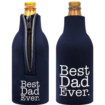 

2 Pair of Best Dad Ever Beer Soda Can Cooler Sleeve Wrap Holder Father Gifts