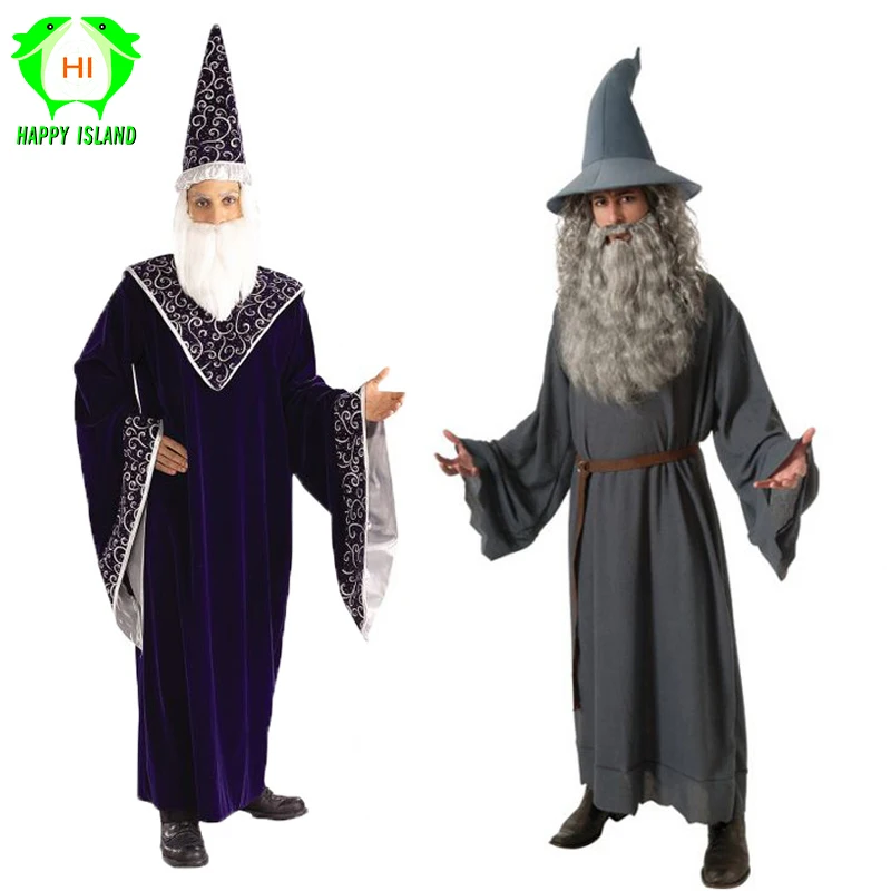Взрослый Хоббит Властелин колец Гэндальф косплей костюм для мужчин Хэллоуин волшебник карнавальный косплей костюмы