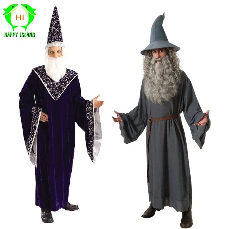 

2019 New Adult Hobbit Lord Of The Rings Gandalf Cosplay Costume For Men Halloween Wizard Carnival Cosplay Costumes