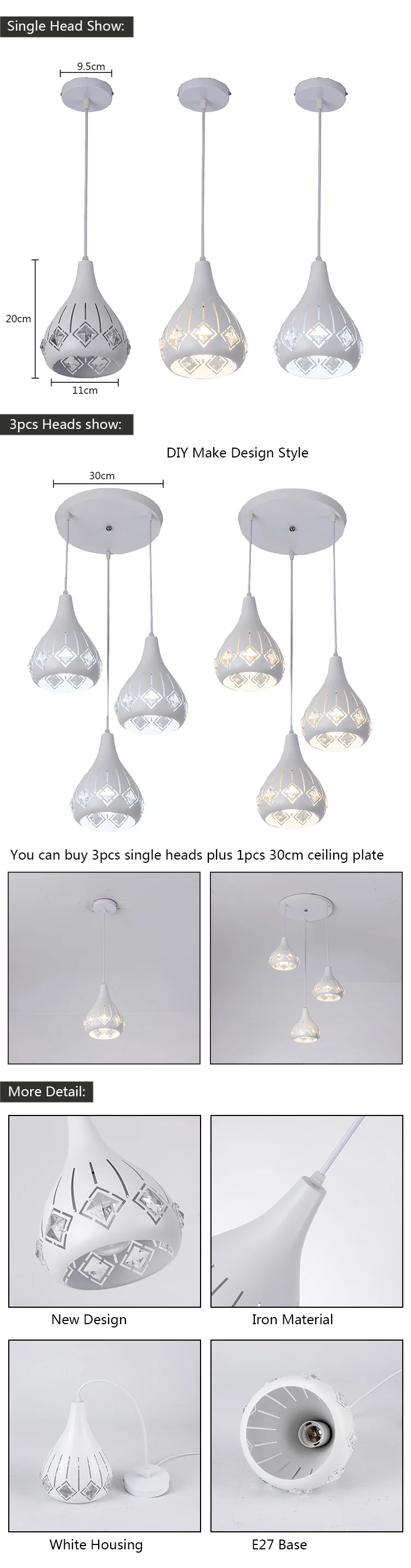 Led Luz de Teto de Ferro Oco Fora de Cristal Lâmpada do Teto para Sala de Estar Quarto Casa Criativa Luminárias Lâmpada Pendurada 3 fora lâmpada do teto cristal para sala