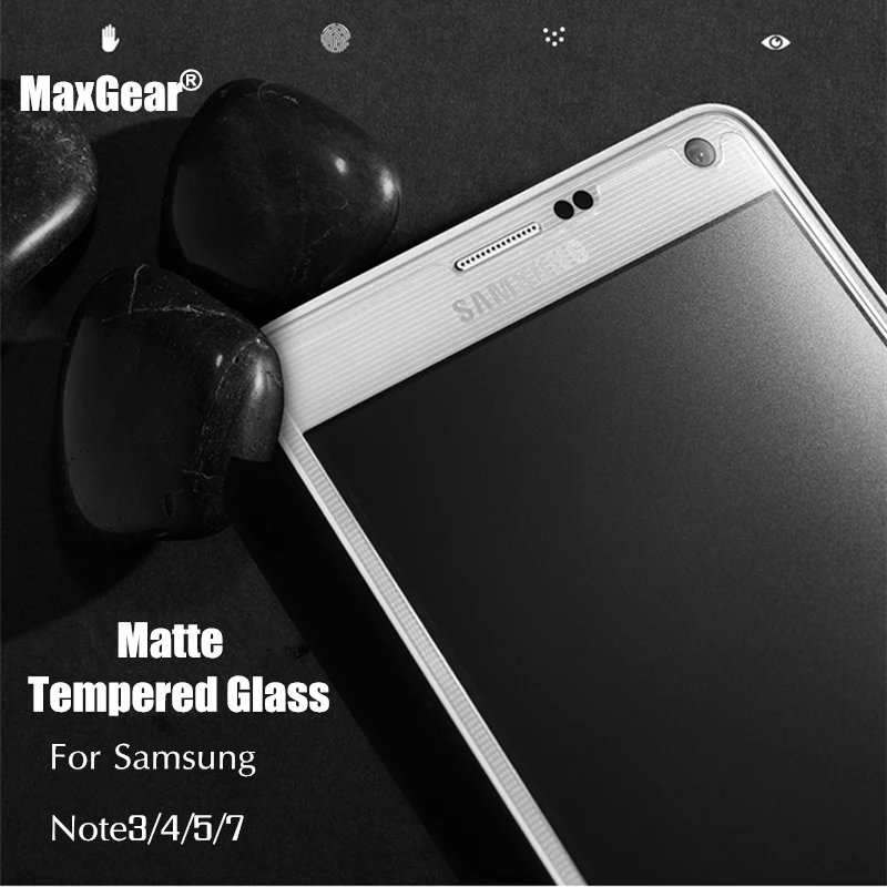 

MaxGear Anti Glare Matte frosted Tempered Glass Screen Protector For Samsung Galaxy Note 3 Note 4 Note 5 7 Explosion-proof Film