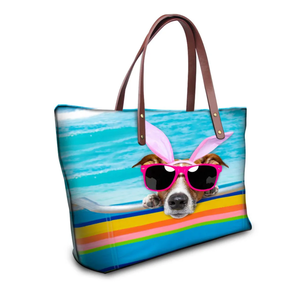 

Brand High Quantity Women Handbags Cute Animal Dog Face Printing Ladies Large Tote Satchel Female Shoulder Bags Top-Handle Bolsa