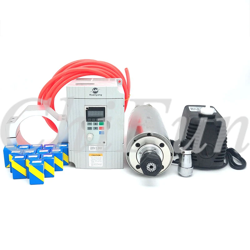 

Engraving machine parts 2.2KW 220V inverter kit Frequency converter + Water cooled spindle motor + water pump + Motor base