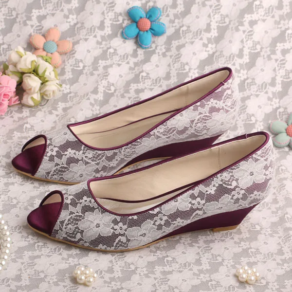 Wedopus Custom Handmade Small Wedge Heel Purple Shoes Wedding Open Wedopus Custom Handmade Small Wedge Heel Purple Shoes Wedding Open Toe In Women S Pumps From On Aliexpress Alibaba Group