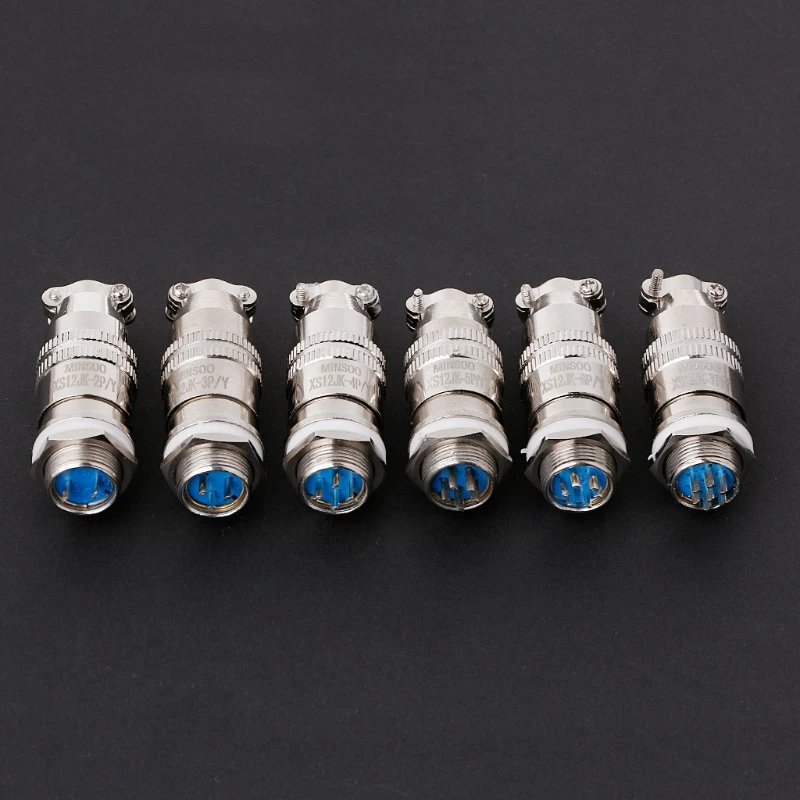 

OOTDTY 1 Set 2/3/4//5/6/7 Pin 12mm XS12 Aviation Connector Air Plug Cable Connectors