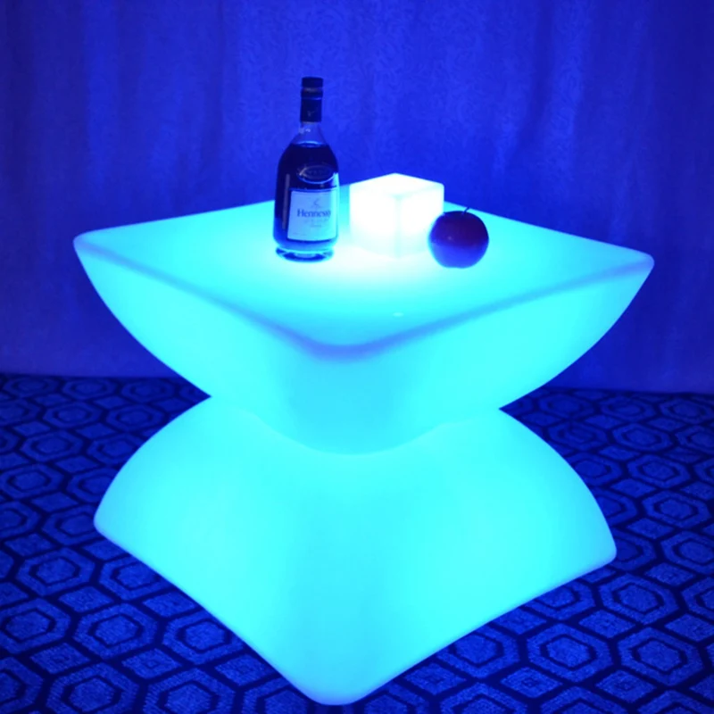 LED Glowing Colored Lighting desk TV Stand Bar furniture illuminated Coffee Bar Table SK-LF16D (D62*D62*H42cm) free shipping 1pc