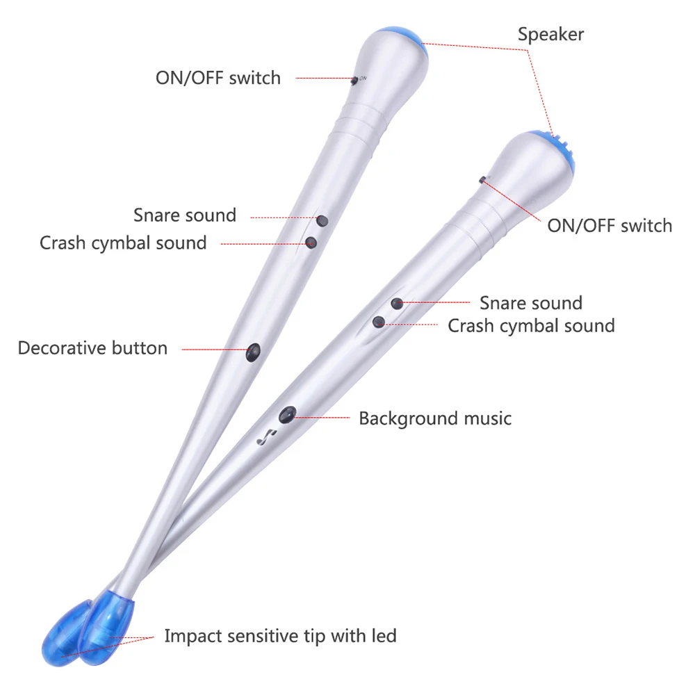 Палочки для электронных барабанов легкие ритм барабанные палочки Air Drumstick Новые Детские Подарочные барабанные аксессуары