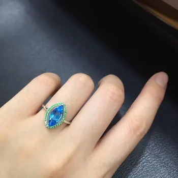 

Anillos Qi Xuan_Blue Stone Fashion Jewelry Rings_Finger Rings_S925 Solid Silver Fashion Blue Ring_Manufacturer Directly Sales