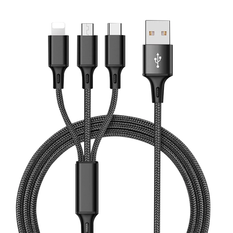 3 в 1 микро USB кабели для мобильных телефонов 5V2A Тип зарядки c iOS Android Быстрая зарядка зарядное устройство тип-c 3в1 несколько шнуров